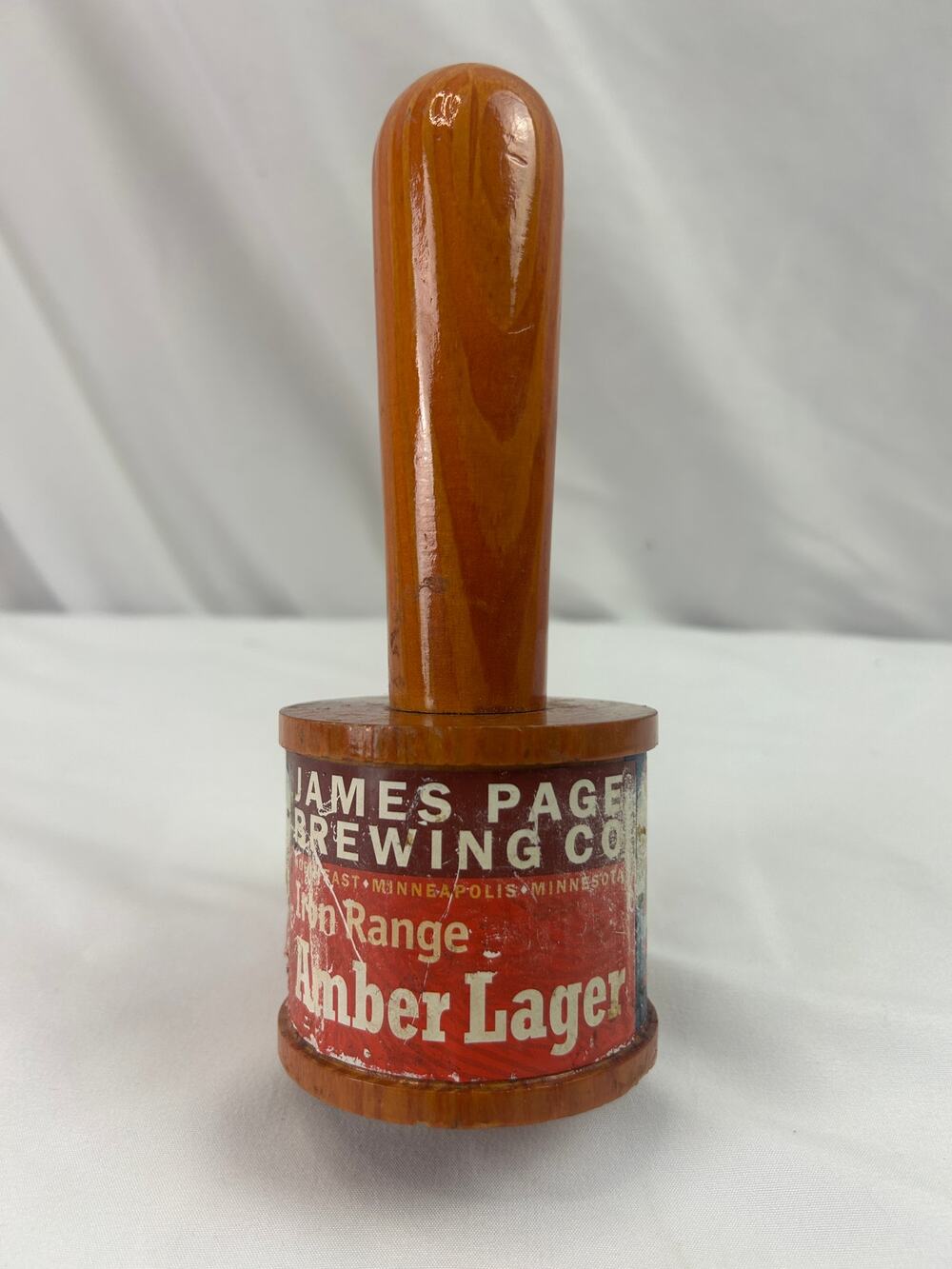 James Page Iron Range Amber Lager Beer Tap Handle Vintage Minneapolis Wood